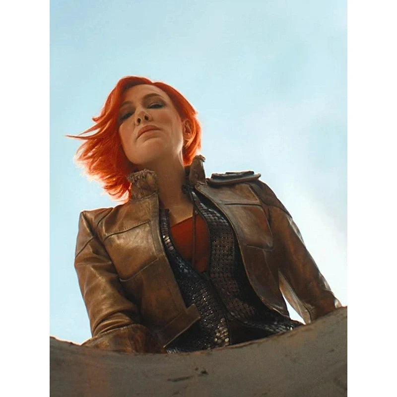 Brown Borderlands Cate Blanchett Leather Jacket