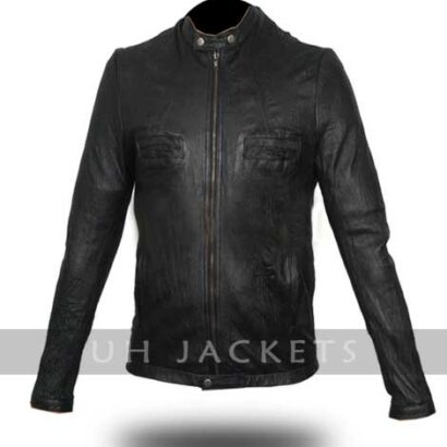 Oblow Zac Efron 17 Again Wrinkled Fine Quality Men's Leather Jacket