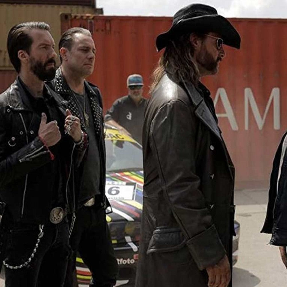 ASPHALT BURNING HENNING BAUM LEATHER COAT