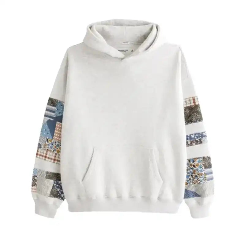 Abercrombie Patchwork Pullover Fleece Hoodie