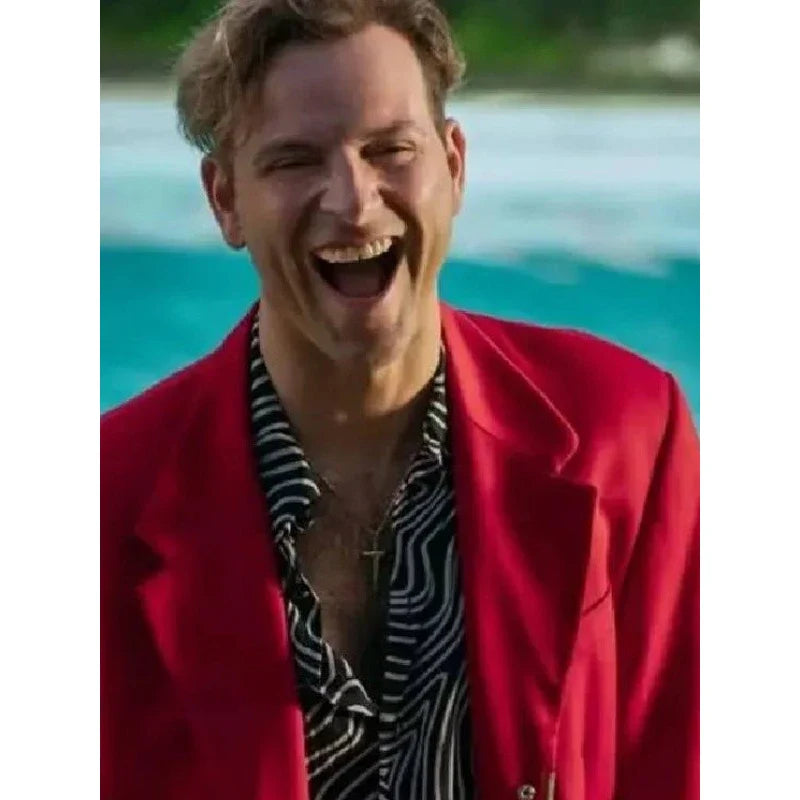 Alessandro Borghi Supersex 2024 Red Blazer