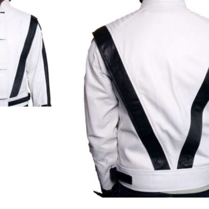 Michael Jackson Thriller White Leather Jacket