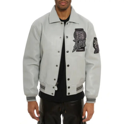 Avirex Dragons Grey Leather Jacket