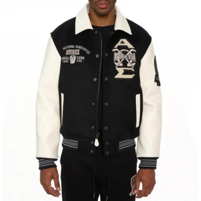 Avirex Omega Black Varsity Jacket
