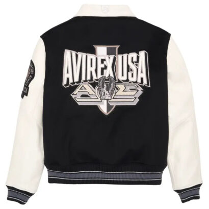 Avirex Omega Black Varsity Jacket