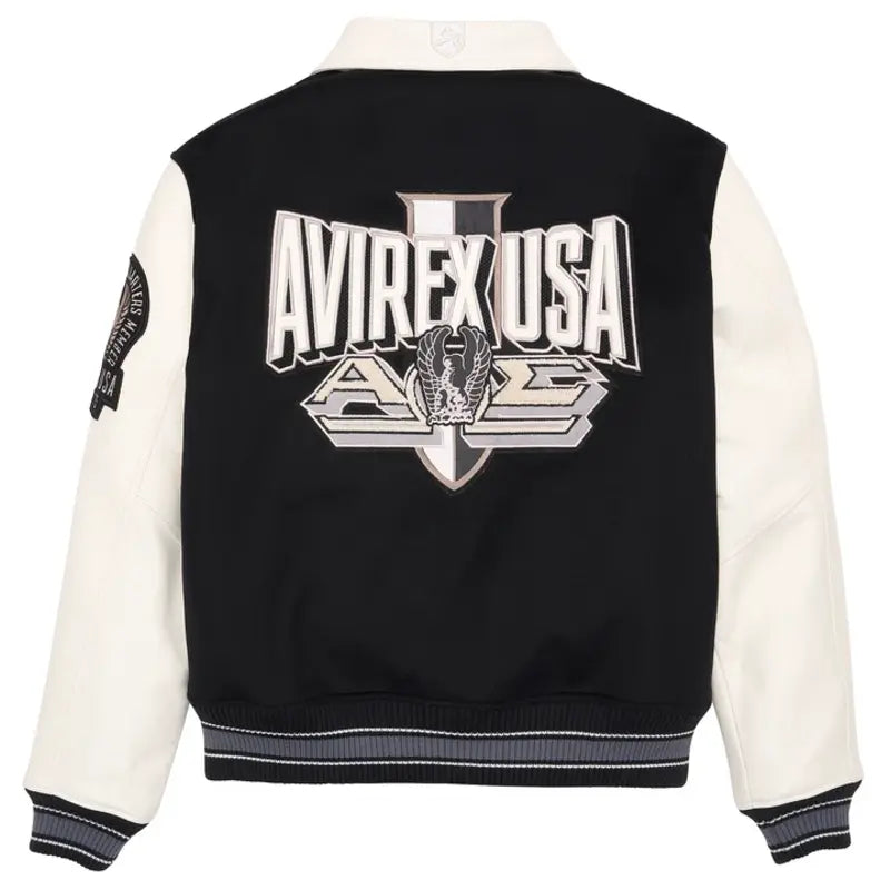 Avirex Omega Black Varsity Jacket