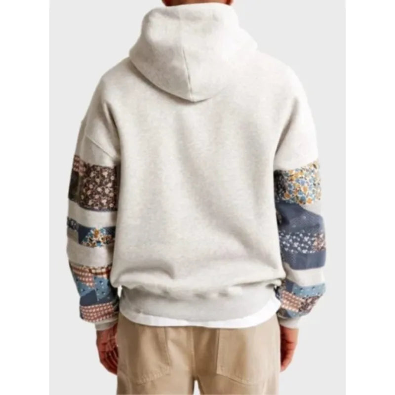 Abercrombie Patchwork Pullover Fleece Hoodie