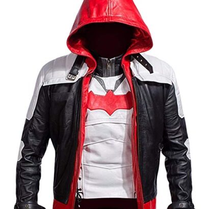 Bat Logo Knight Red Hood Jacket with Vest