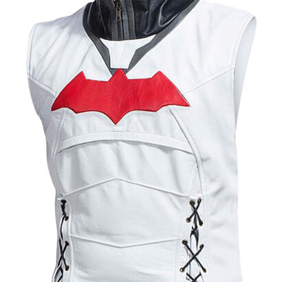 Bat Logo Knight Red Hood Jacket with Vest