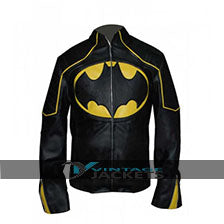 Batman Yellow Black Motorcycle Leather Jacket