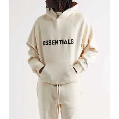 Fear Of God Essentials Beige Hoodie