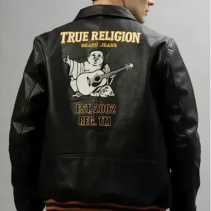 True Religion Black Leather Jacket