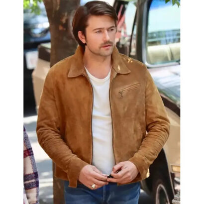 Brandon Sklenar It Ends With Us 2024 Brown Suede Jacket