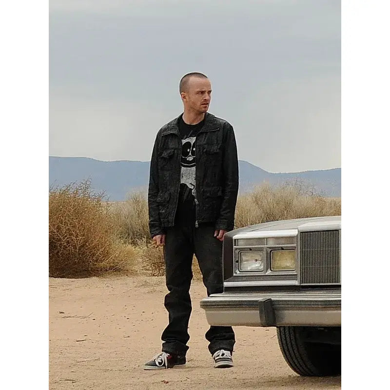 Breaking Bad Jesse Pinkman Black Leather Black Jacket