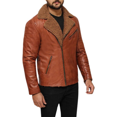 Brown Shearling Leather Jacket