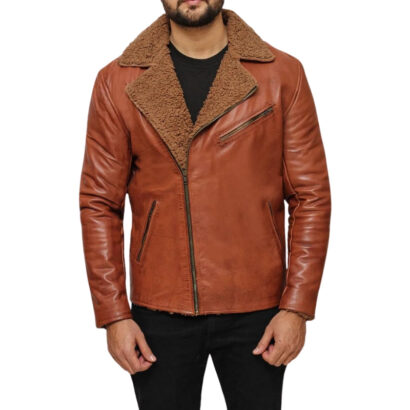 Brown Shearling Leather Jacket
