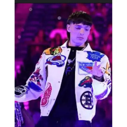 Peso Pluma White Hockey Jacket