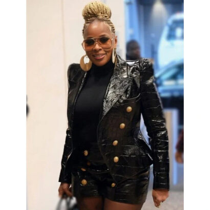 CBS Mornings Mary J. Blige Black Leather Blazer