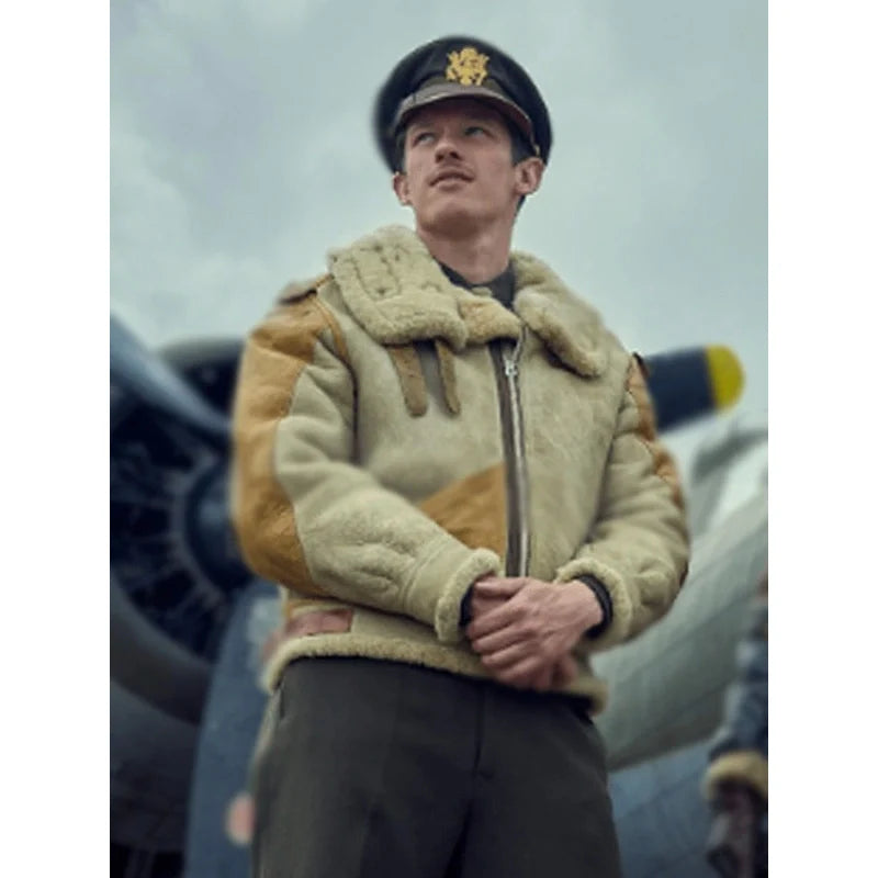 Callum Turner Masters Of The Air Shearling Jacket