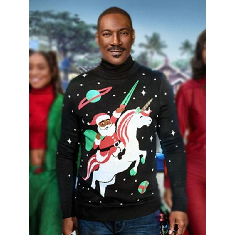 Candy Cane Lane 2023 Eddie Murphy Christmas Unicorn Sweater