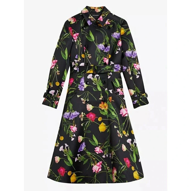 Carrie Preston Elsbeth 2024 Floral Trench Coat