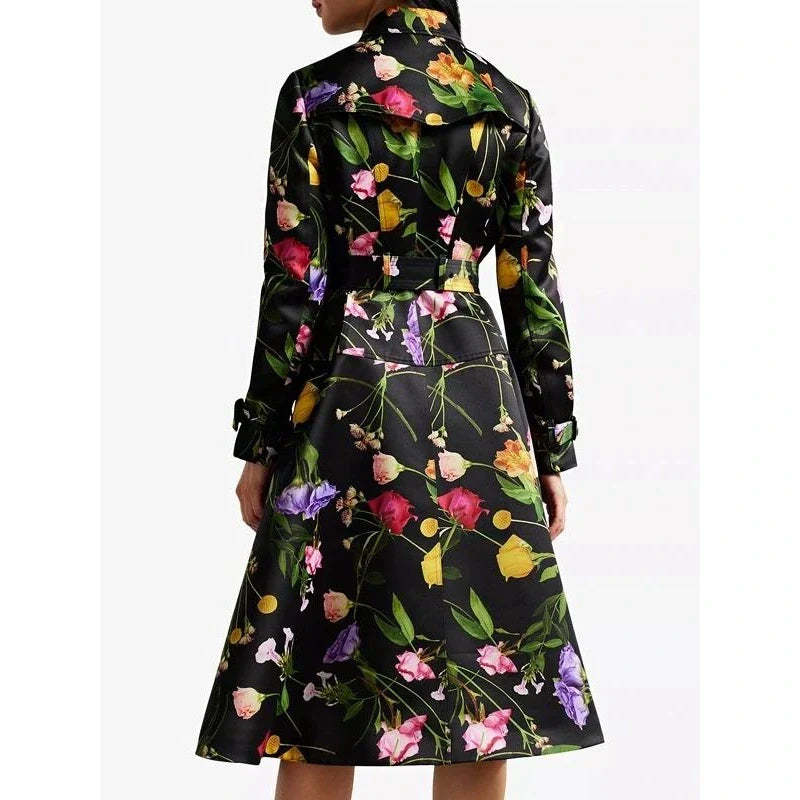 Carrie Preston Elsbeth 2024 Floral Trench Coat