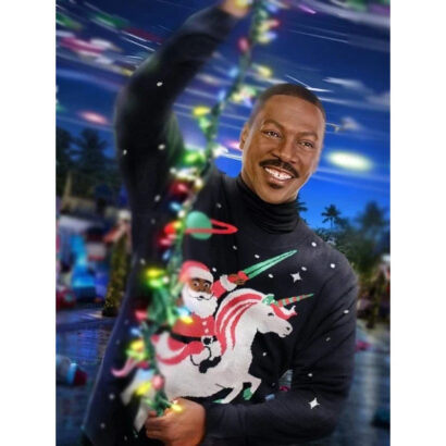 Candy Cane Lane 2023 Eddie Murphy Christmas Unicorn Sweater
