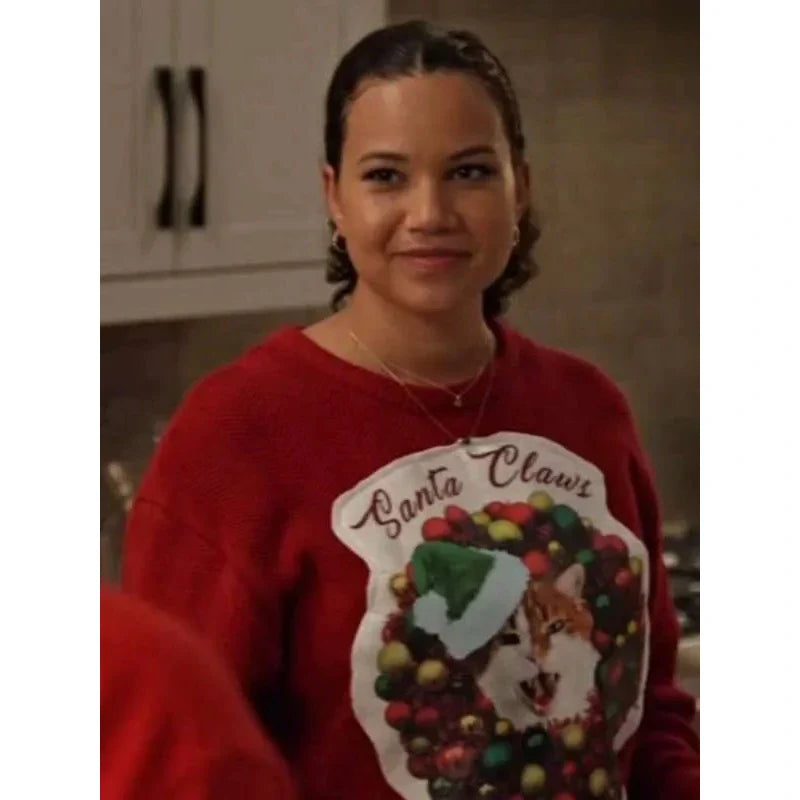 Christmas of Yes Michele Weaver Christmas Santa Cat Sweatshirt