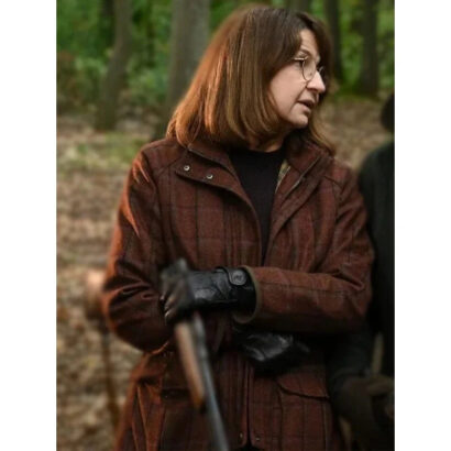 Coup De Chance 2024 Valerie Lemercier Brown Plaid Jacket