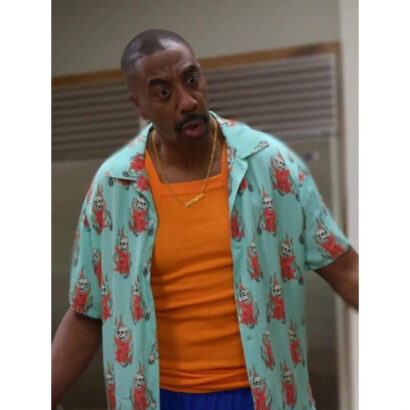 Curb Your Enthusiasm S12 Leon Fire Skull Print Shirt