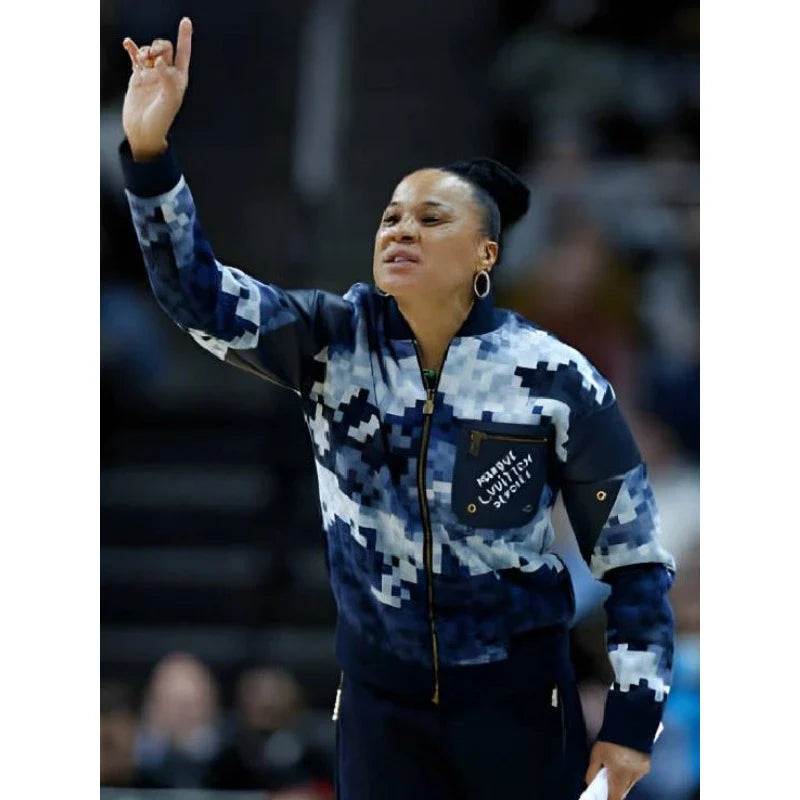 Dawn Staley Blue Camo Bomber Jacket