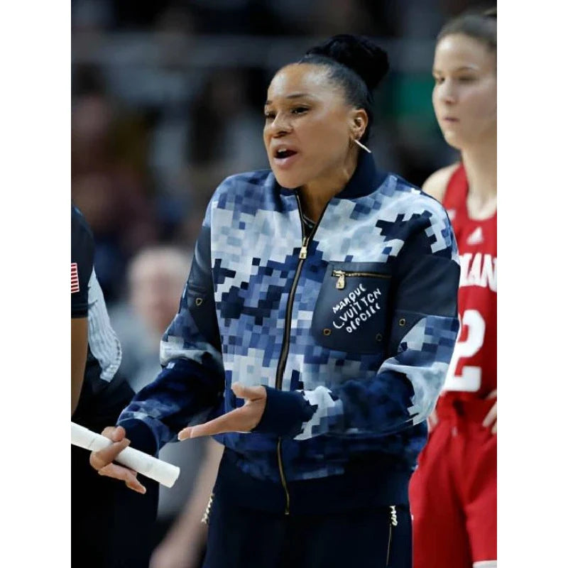 Dawn Staley Blue Camo Bomber Jacket
