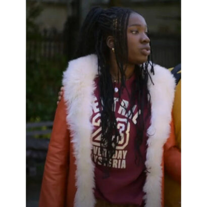 Dead Hot 2024 Jess Orange Leather Shearling Coat