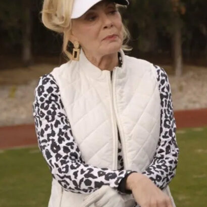 Inspired By: Jean Smart External Material: Fabric Inner: Viscose Lining Front: Zipper Closure Collar: Stand-up Collar Color: White Pockets: Two Outside and One Inside