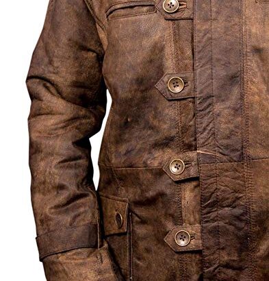 Distress Bane Real Leather Coat