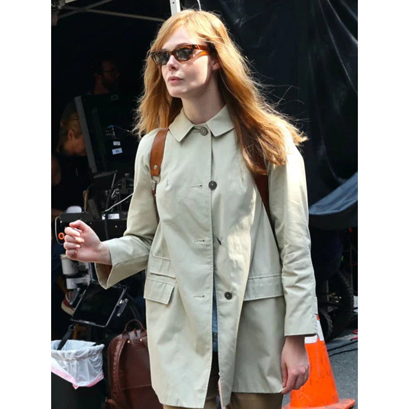 Elle Fanning A Complete Unknown Off White Cotton Jacket