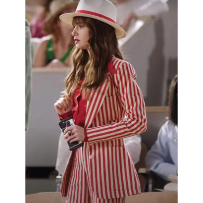 Emily In Paris S04 Emily Cooper Red And White Suit