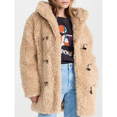 Emily In Paris S04 Lily Collins Hooded Shearling Jacket