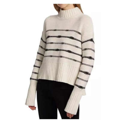 Extended Family Abigail Spencer Striped White Sweater