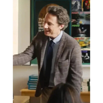 French Girl 2024 Gordon Kinski Checked Gray Blazer