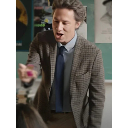 French Girl 2024 Gordon Kinski Checked Gray Blazer