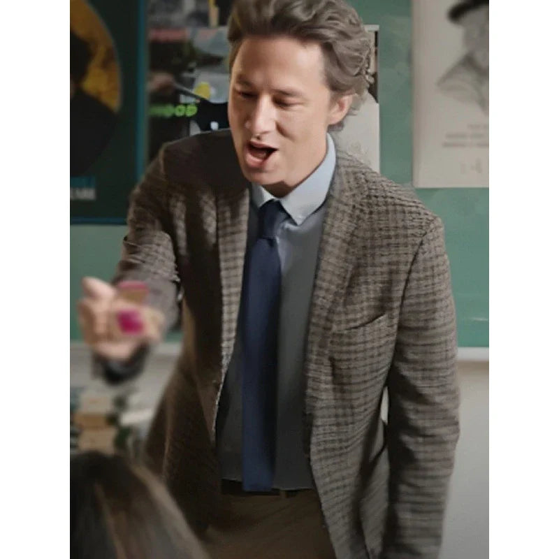 French Girl 2024 Gordon Kinski Checked Gray Blazer