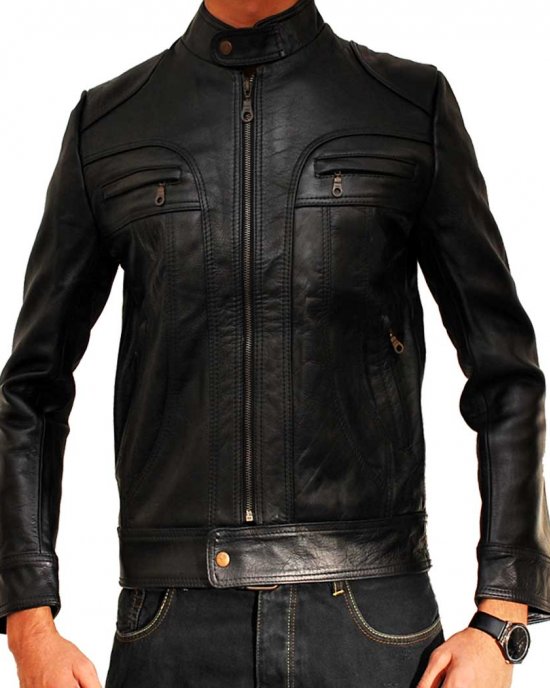 Men's Ghosts of Girlfriends Past Conner Mead Vintage Slim Fit Leather Jacket