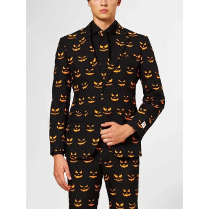 Halloween Pumpkin Face Black Tuxedo