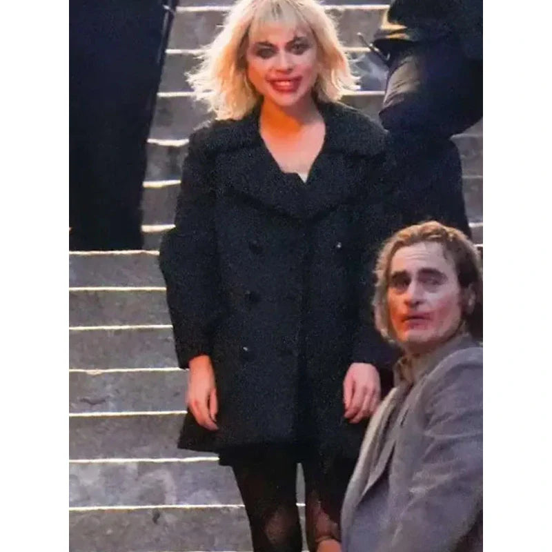 Joker: Folie à Deux Lady Gaga Black Wool Coat