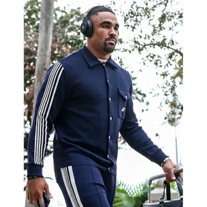 Blue Jalen Hurts Sporty Track Jacket