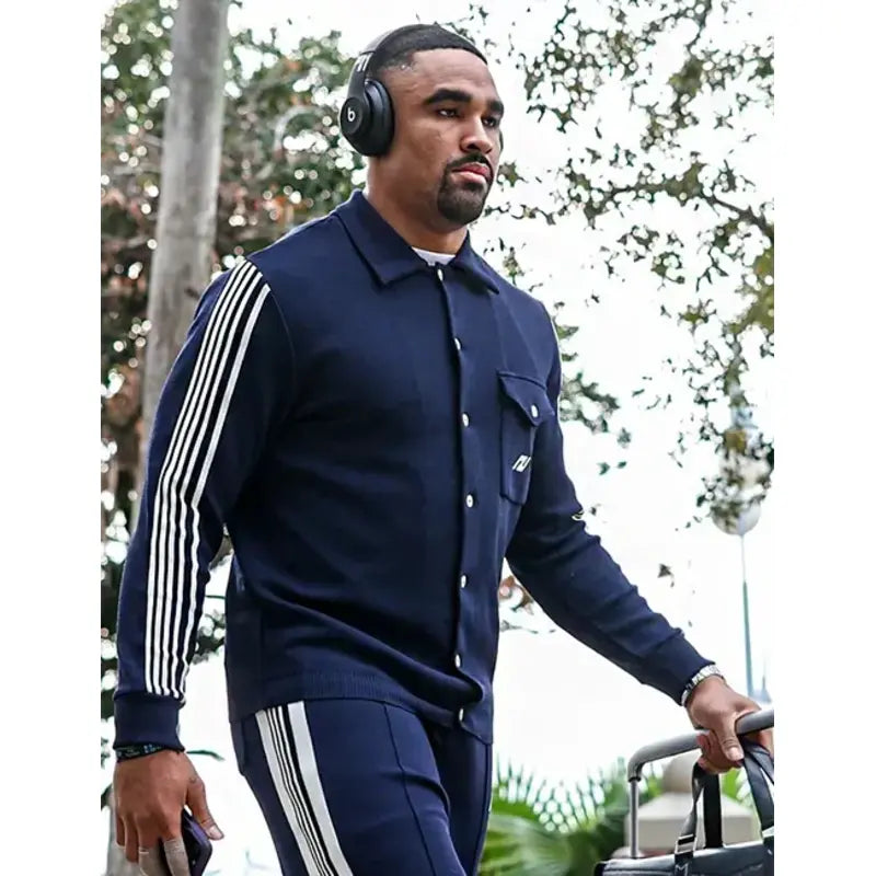 Blue Jalen Hurts Sporty Track Jacket