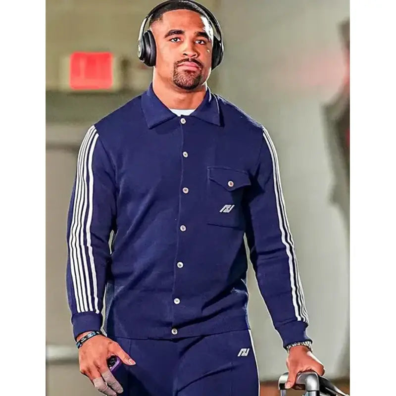 Blue Jalen Hurts Sporty Track Jacket