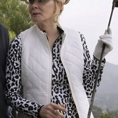 Inspired By: Jean Smart External Material: Fabric Inner: Viscose Lining Front: Zipper Closure Collar: Stand-up Collar Color: White Pockets: Two Outside and One Inside