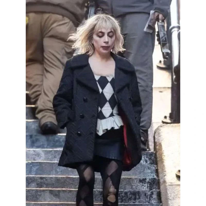 Joker: Folie à Deux Lady Gaga Black Wool Coat